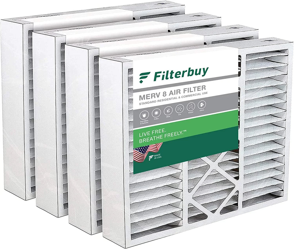 Filterbuy 16x20x5  8 Pleated   Furnace Air Filters for Honeywell  (4-Pack)