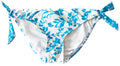 Athena Women's Hybrid Retro Floral Print Tie Side Bikini Swim Bottom Turquoise/White