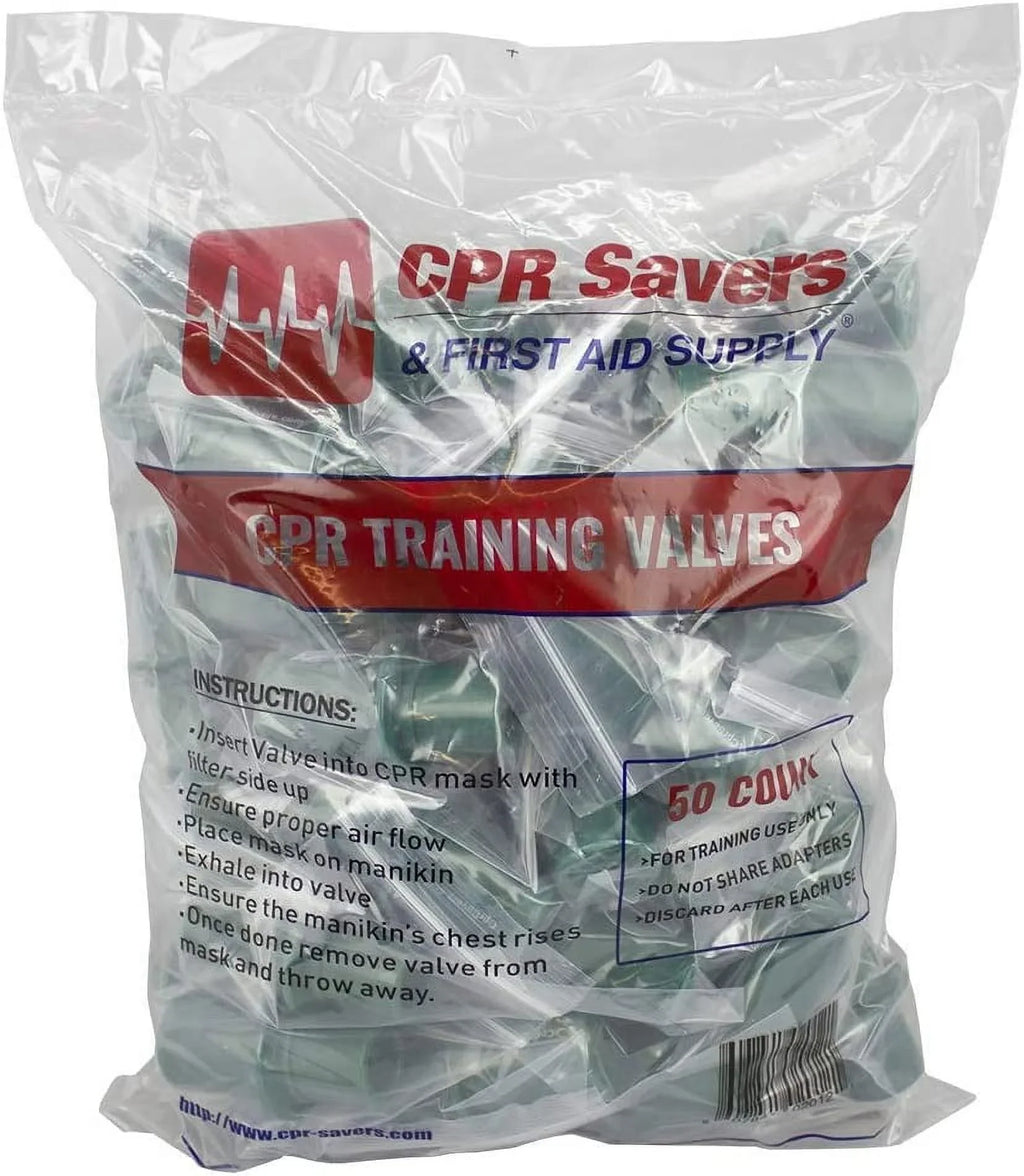 Savers and First Aid Supply One-Way Disposable Training Valves for Micromask  Training Pack of 50 (1)
