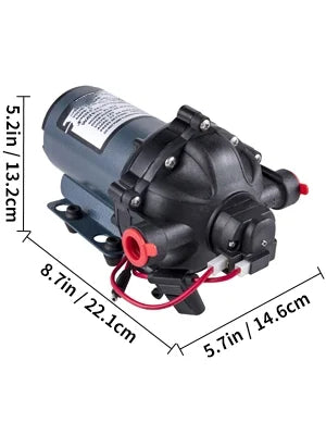 Water Pump 5.3  5.5 Gallons Per Minute 12V Water Pump Automatic 70  Diaphragm Pump with 25 Foot Coiled Hose Washdown Pumps for Boats Caravan Rv Marine Yacht