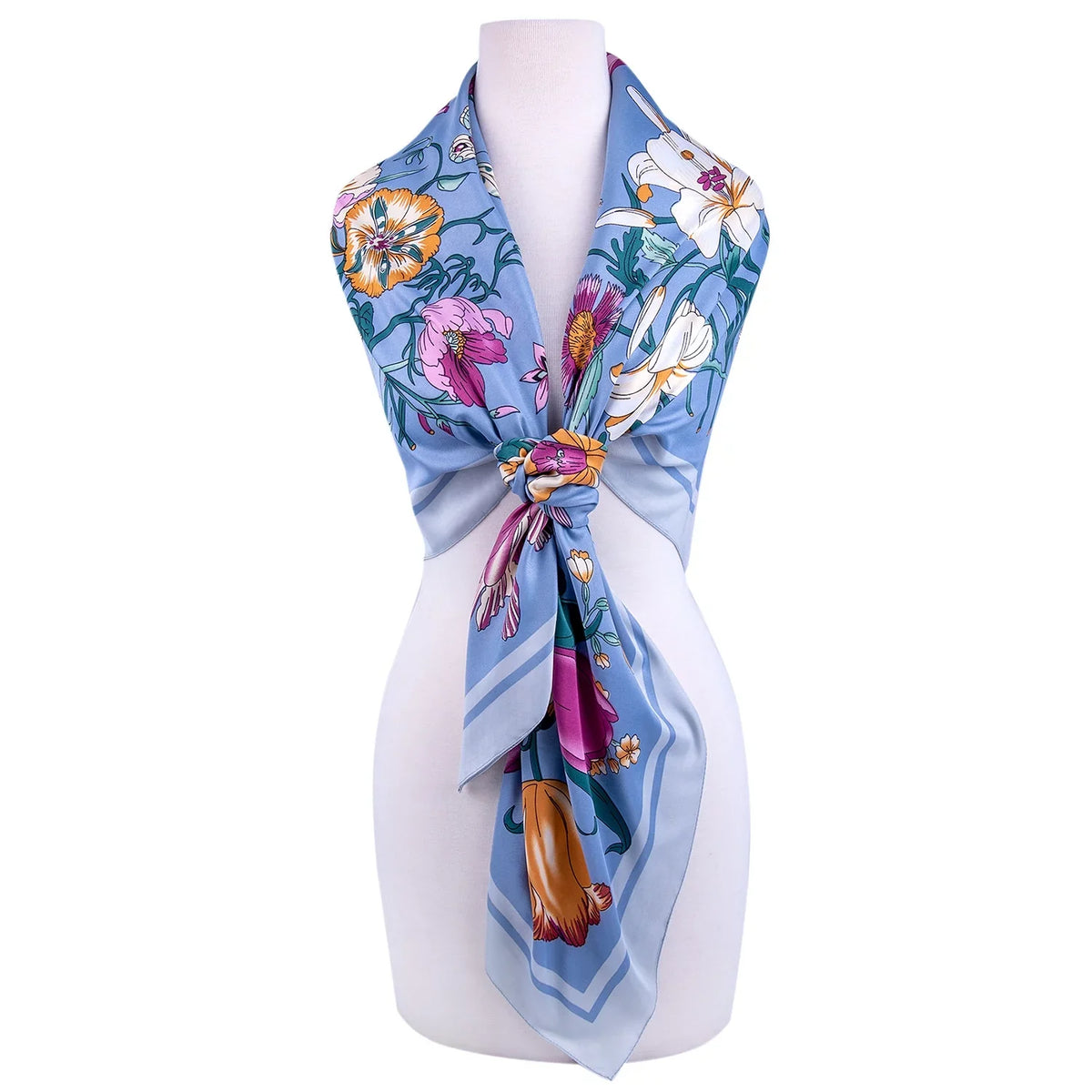 Evening Shawl and Wrap for Women Botany Lilac Silk Shawl 51x51'' (130 * 130 cm) Travel Scarf Tops Fashion Shawl for Wedding