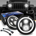 '--001H Nuvision For 1997 to 2018 Jeep Wrangler/Wrangler     2Pcs 7 inches  Halo  Projector Black Housing Headlights 13 14