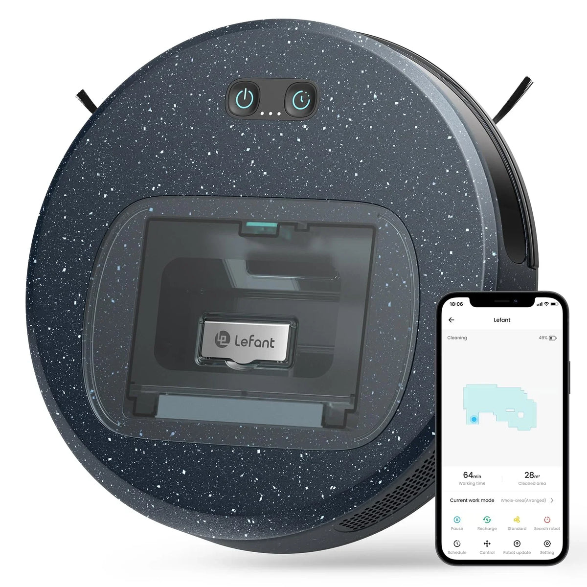 Lefant  Robot Vacuum Cleaner, 600ml Visual Dust Box, Wi-Fi/App/Alexa Control, 5000Pa Strong Suction, Ultra Thin Home Robotic Vacuums for Pet Hair, Hard Floors and Carpet
