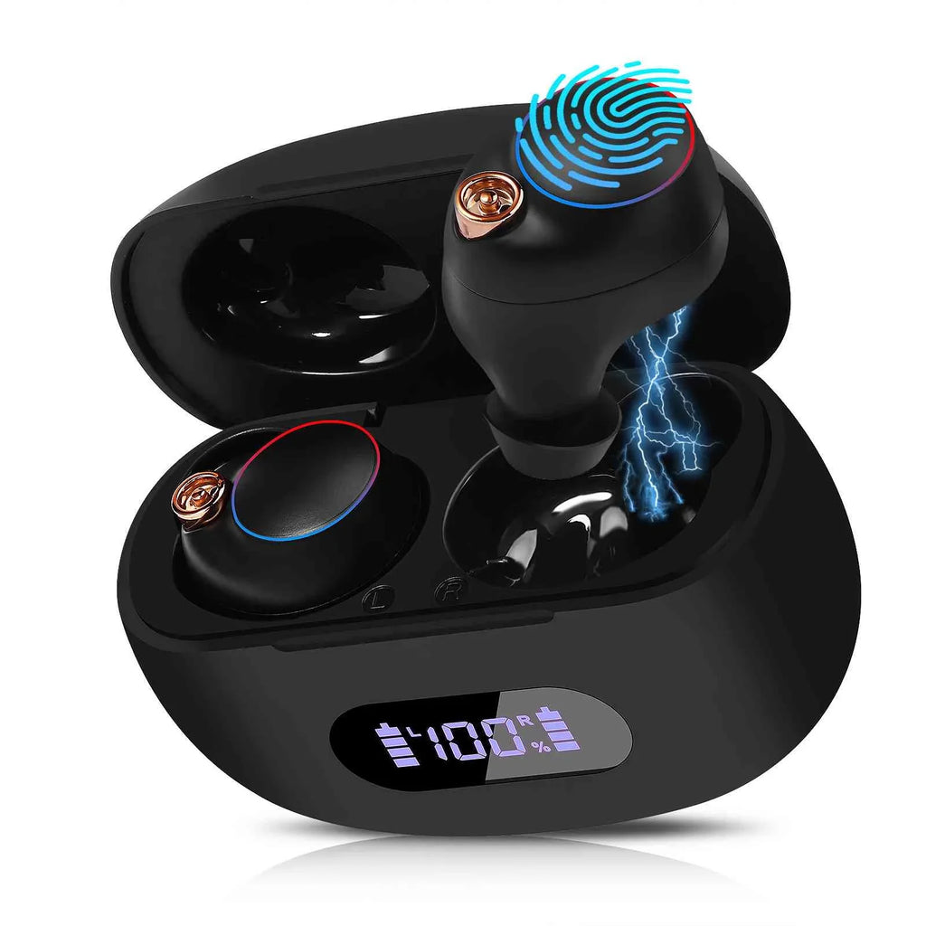 UrbanX True Wireless Bluetooth Earbuds + Charging Case, Black, Dual Connect,  Water Resistance, Bluetooth 5.2 Connection, Balanced, Bass Boost Compatible with Lenovo  Note