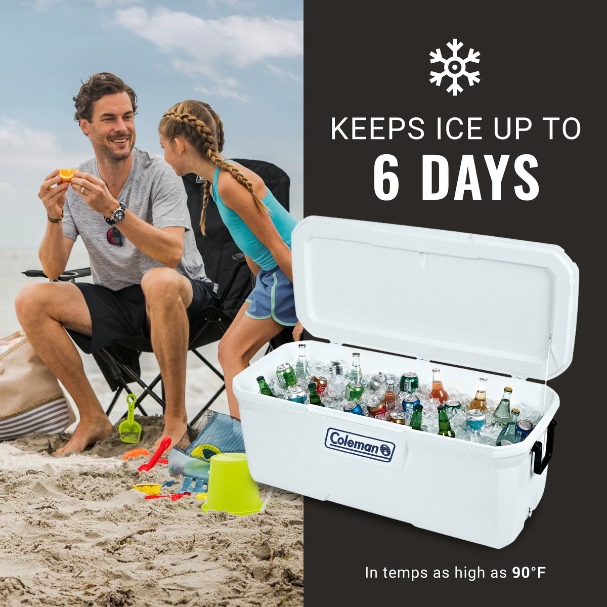 Coleman 150 qt. Hard Sided Ice Chest Cooler, White