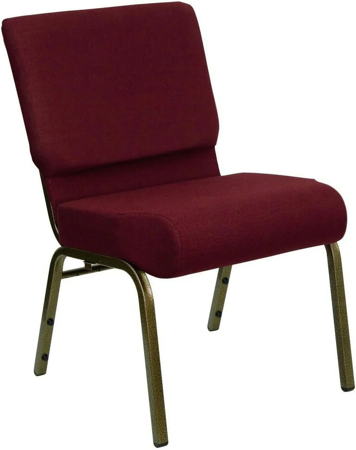 Series 21'' Stacking Church Chair In Burgundy Fabric - Vein Frame