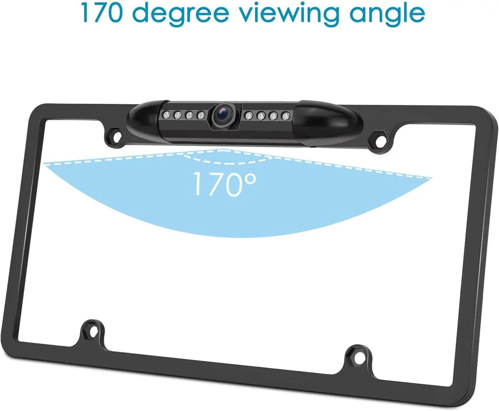 Backup Camera Rearview License Plate Frame for Jensen  Black