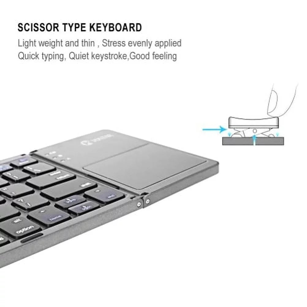 Rechargeable Folding Wireless Keyboard Portable Compact  for iPad Pro 12.9 (2019) 10.5 9.7 4 3 2 -  Zenfone  Live Max Plus ,  Phone,  5z 5Q 4 Pro, Google Nexus 2 7