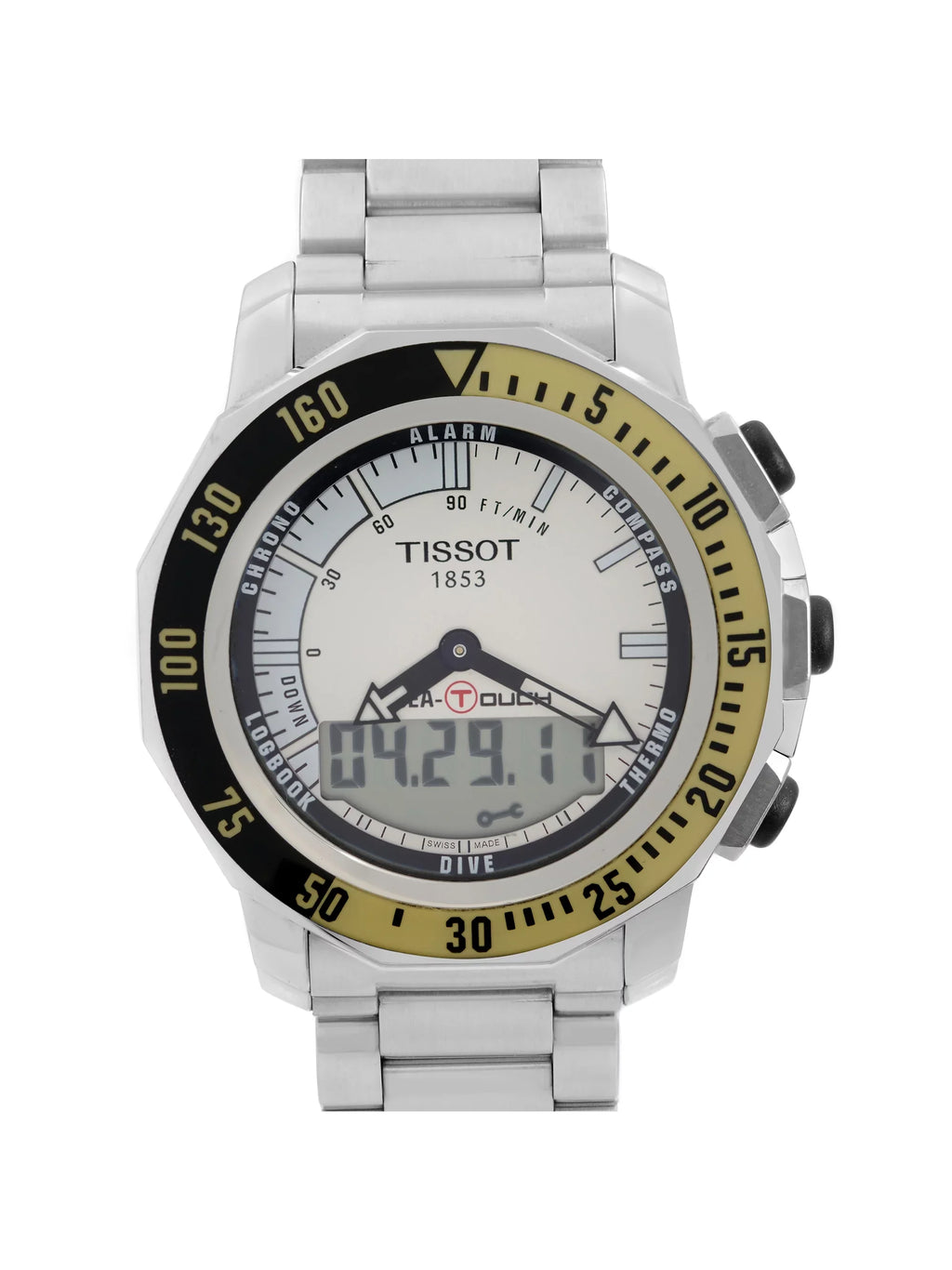 Tissot Sea-Touch Steel Silver Dial Quartz Mens Watch .420.11.031.01 Pre-Owned