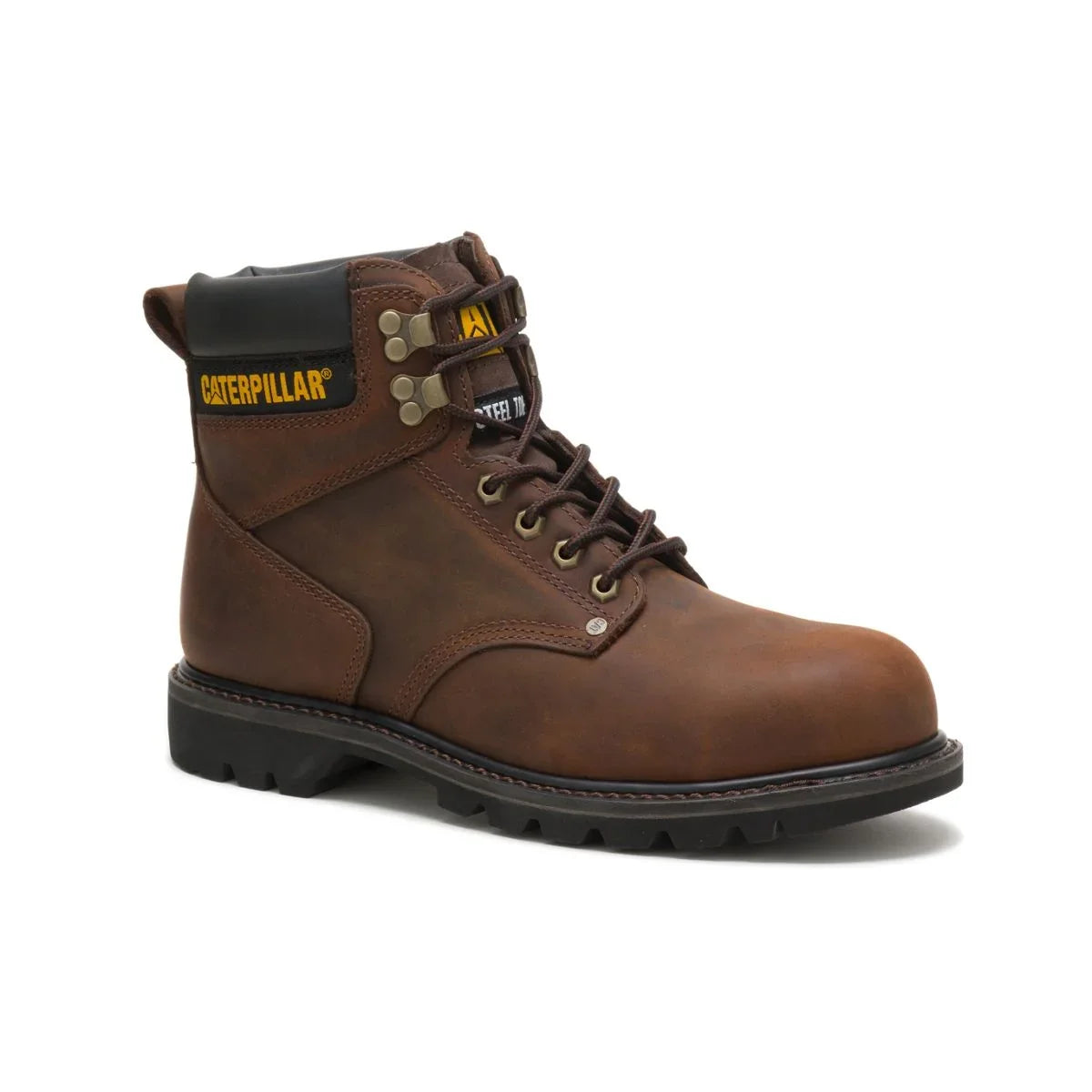 Caterpillar Second Shift Steel Toe Work Boot Men Dark Brown