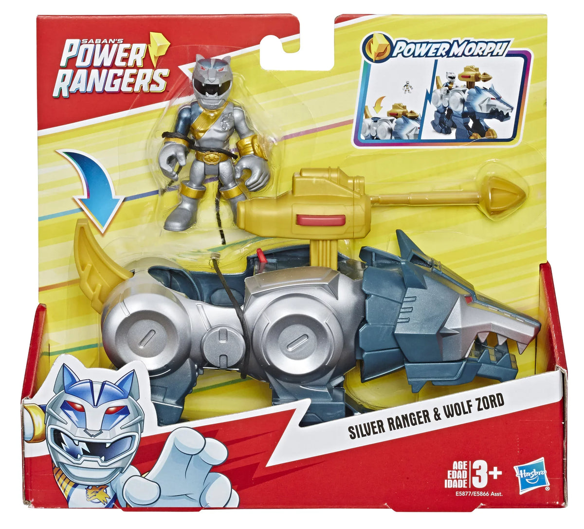 Playskool Heroes Power Rangers Silver Ranger and Wolf Zord 2-Pack Figures