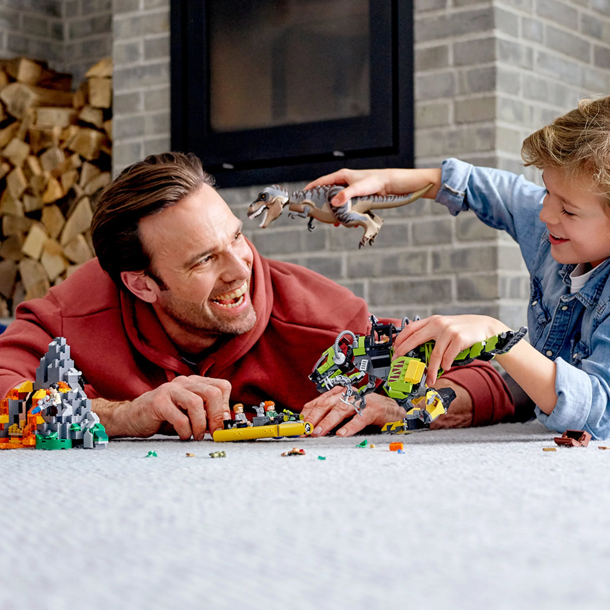 Jurassic World . rex vs Dino-Mech Battle 75938 Dinosaur Building Toy (716 Pieces)