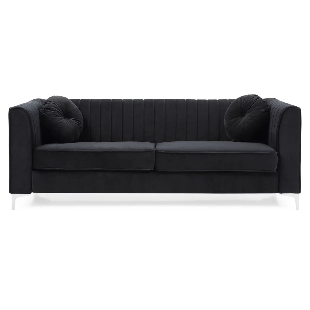 Homestock Southwestern Style - Sofa ( 2 Boxes ) , Black
