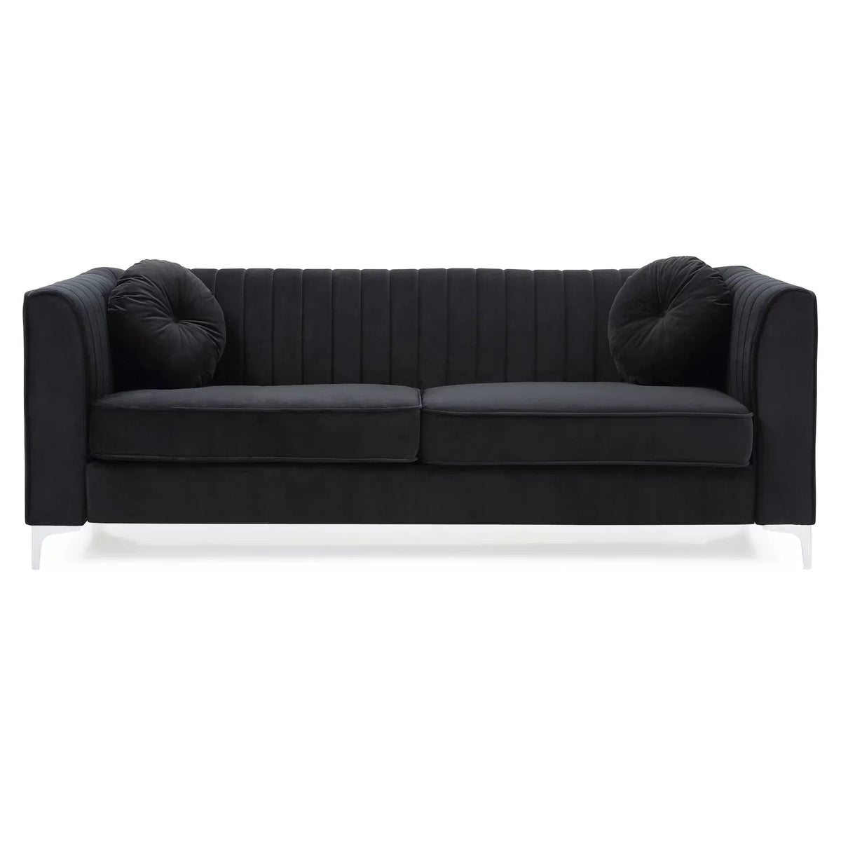 Homestock Southwestern Style - Sofa ( 2 Boxes ) , Black