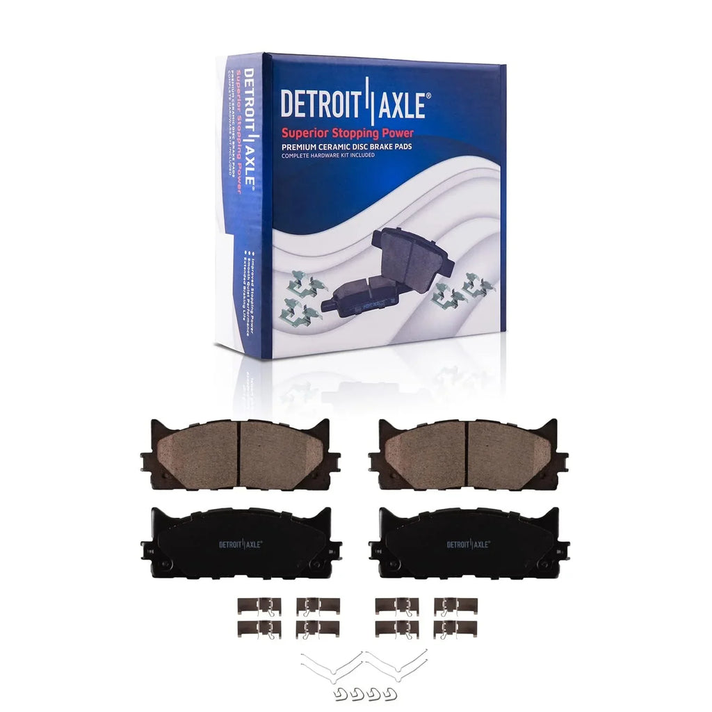 Detroit Axle - Brake Kit for 2012-2017 Toyota Camry 2013-2018 Avalon Lexus  ES300h Drilled & Slotted Disc Brake Rotors 2014 2015 2016 Ceramic Brakes Pads Front & Rear Replacement