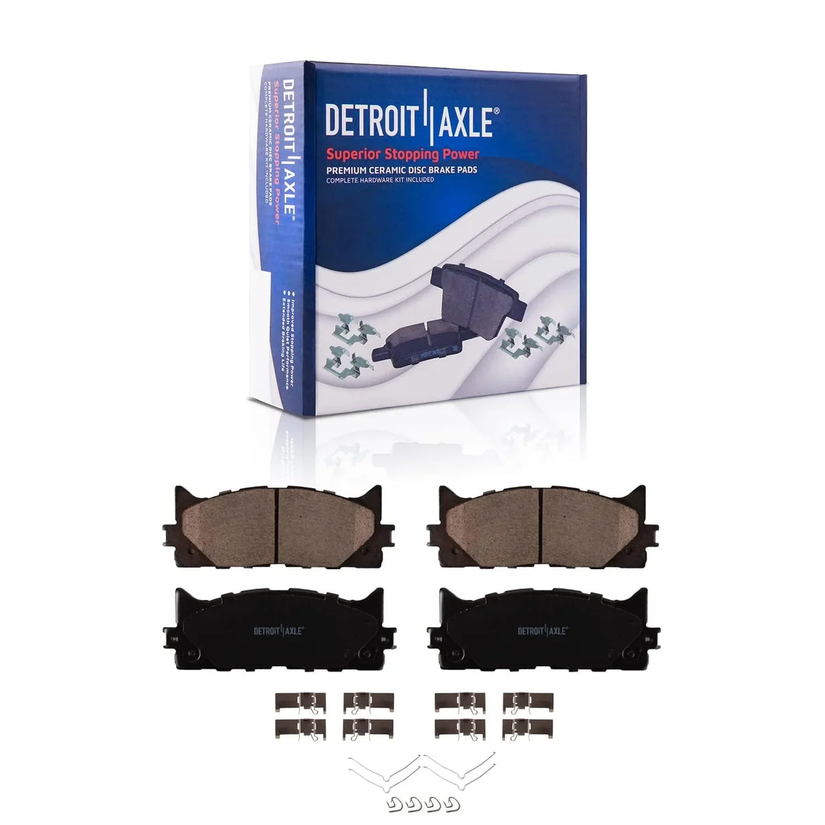 Detroit Axle - Brake Kit for 2012-2017 Toyota Camry 2013-2018 Avalon Lexus  ES300h Drilled & Slotted Disc Brake Rotors 2014 2015 2016 Ceramic Brakes Pads Front & Rear Replacement