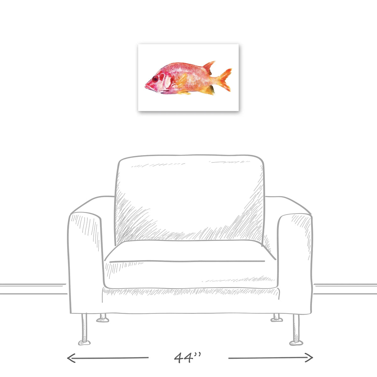 Creative Products Tropical Red Snapper Fish 12x18 Canvas Wall Art