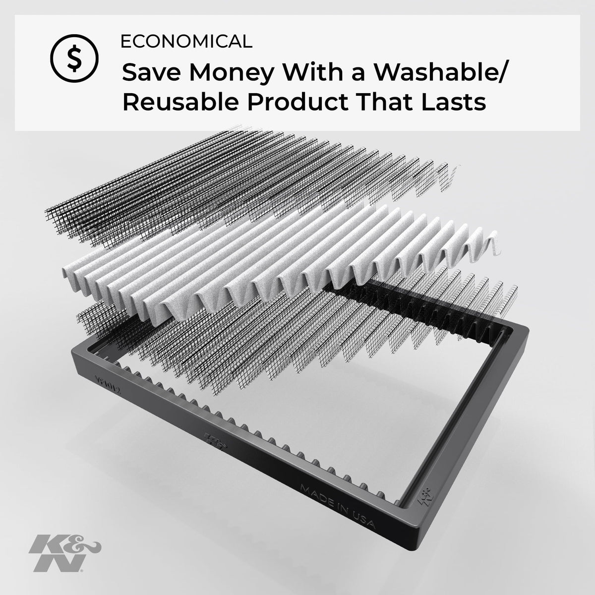 & Cabin Air Filter: Washable and Reusable: Designed For Select 2005-2014 Ford Mustang Vehicle Models,