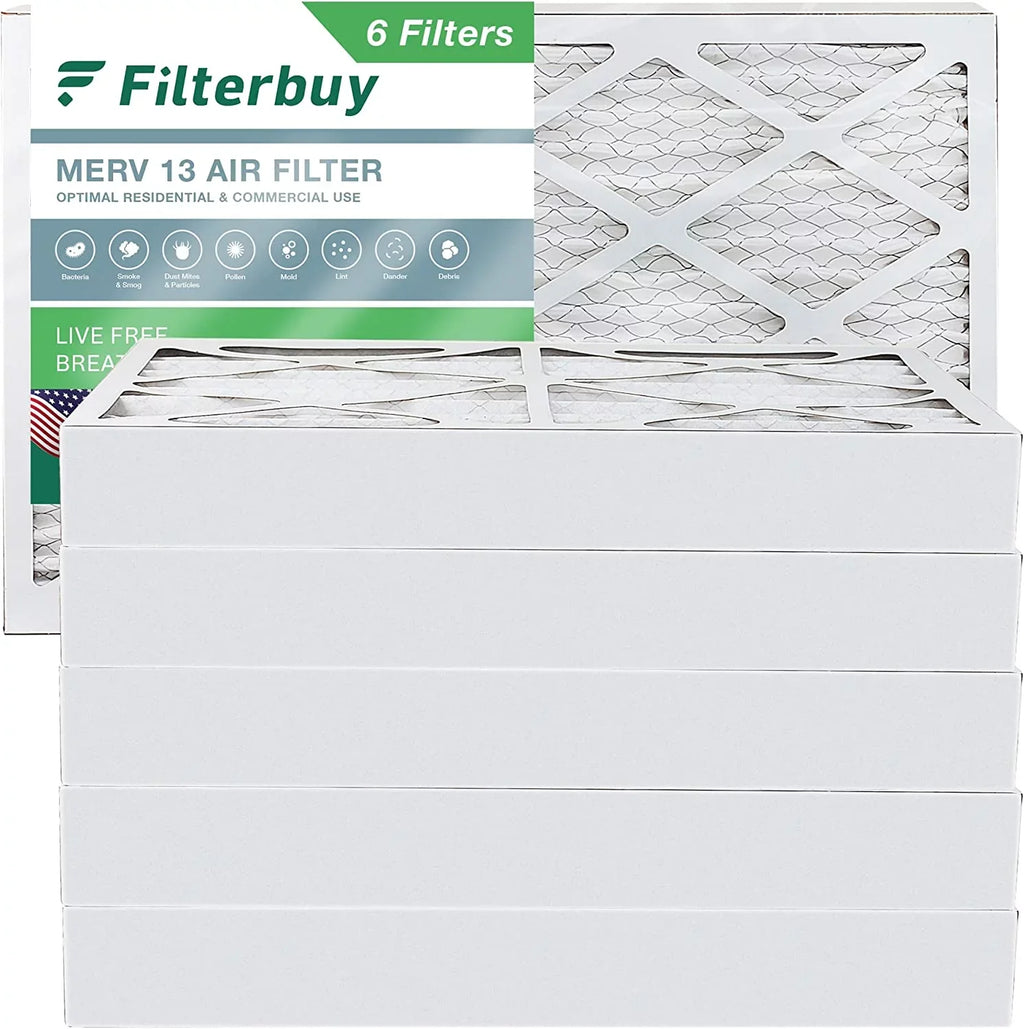 Filterbuy 16x25x4  13 Pleated   Furnace Air Filters (6-Pack)