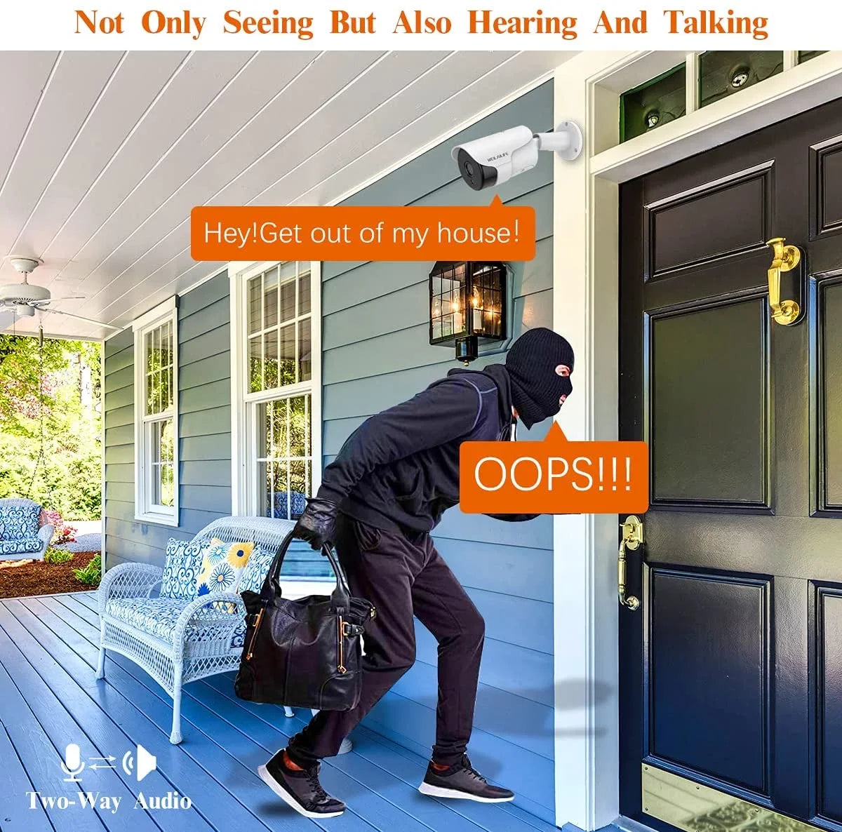 【5.0MP Two Way Audio】 PoE Security Camera System, 4pcs 5MP  Waterproof Security Cameras, 8 Channel  Recorder with 2TB , 24/7 Video Complete Surveillance Systems for Outdoor/Indoor Use