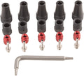 Red/Force  2-Pc Disc Brake Hose Fitting Kit - 5 Threaded Hose Barbs, 5 Compression Nuts, 5 Boots, Red Comp