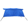 Unique Bargains 600D 4 Bow 8' x 54" x 79"-84" Bimini Top Canvas Cover with Detachable Side Blocks Storage Boot Blue