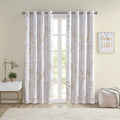 Rebecca Grommet Top Printed Marble Metallic Total Blackout Curtain -1982 By Olliix
