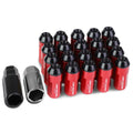 Motoring --9027-125- 20-Piece  x 1.25 Aluminum Alloy Wheel Lug Nuts +2  Deep Drive Extension (Red)