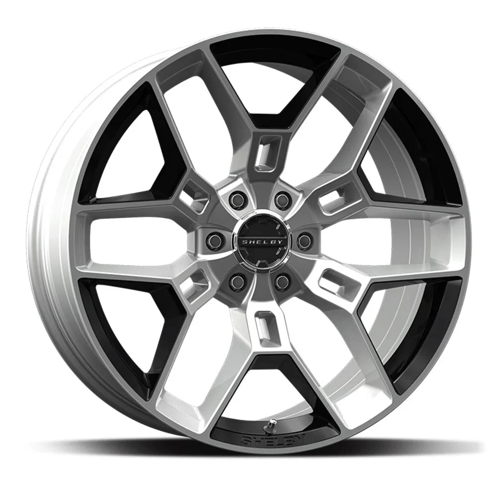 Carroll Shelby Wheels  - 20 x 9 in. - 12mm Offset - Chrome Powder with Black Inserts Fits select: 2005-2020  , 2021