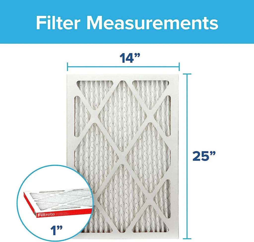 Filtrete 14x25x1 Air Filter,  1000,  11, Micro Allergen Defense 3-Month Pleated 1-Inch Air Filters, 2 Filters