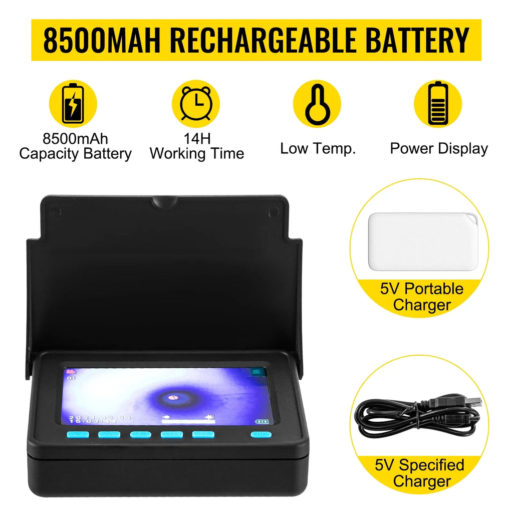 Sewer Camera 98.4 , Pipeline Inspection Camera 4.3 Inch   Monitor Pipe Camera, Duct Inspection Camera with 6PCS , 8500MAH Lithium Battery,  Function, 30M