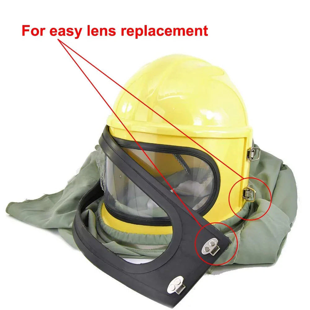 Supplied Safety Sandblast Helmet Sand Blast Hood Protector Yellow
