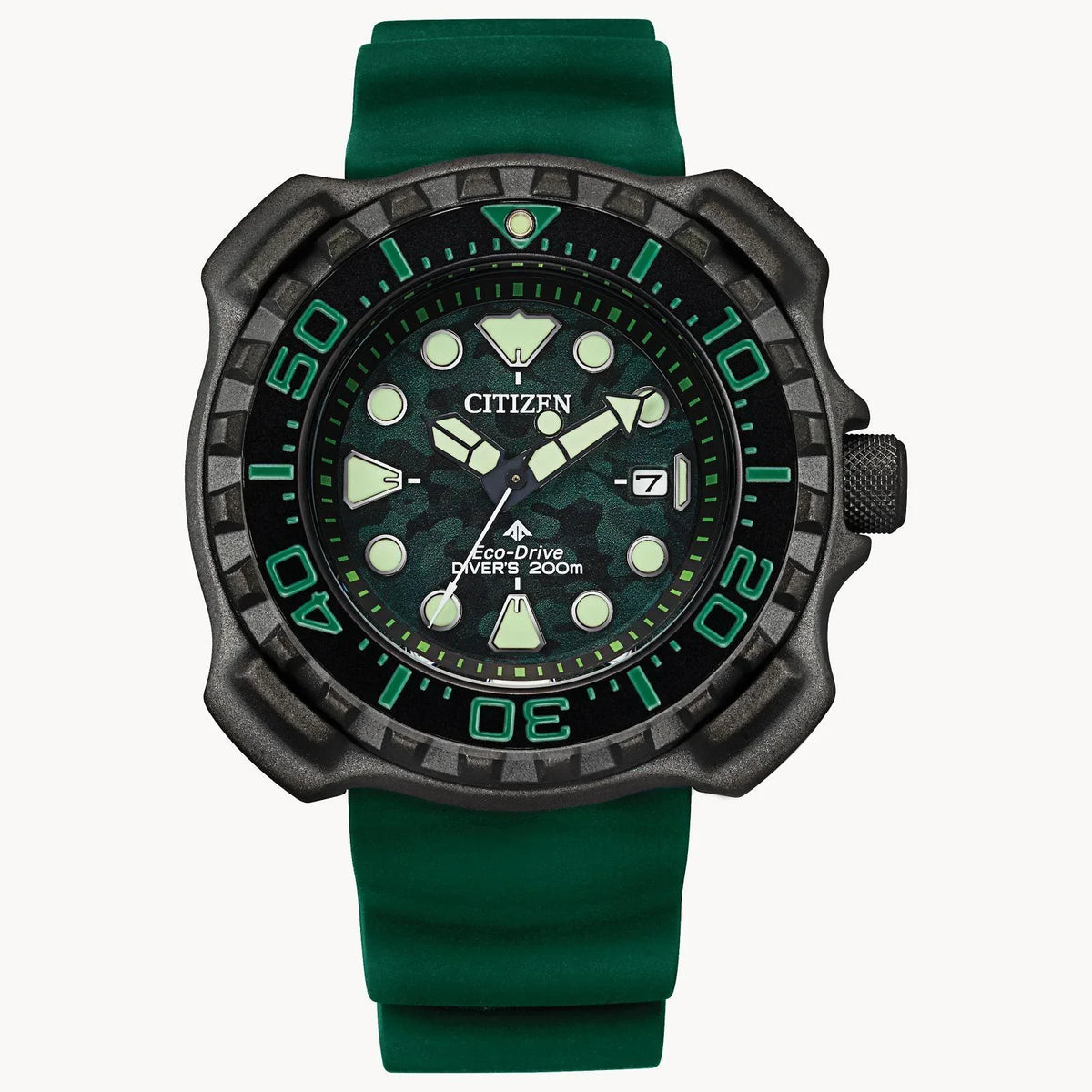 Citizen Men's Eco-Drive Promsater Dive with Super Titanium Case with Green Strap - -06W