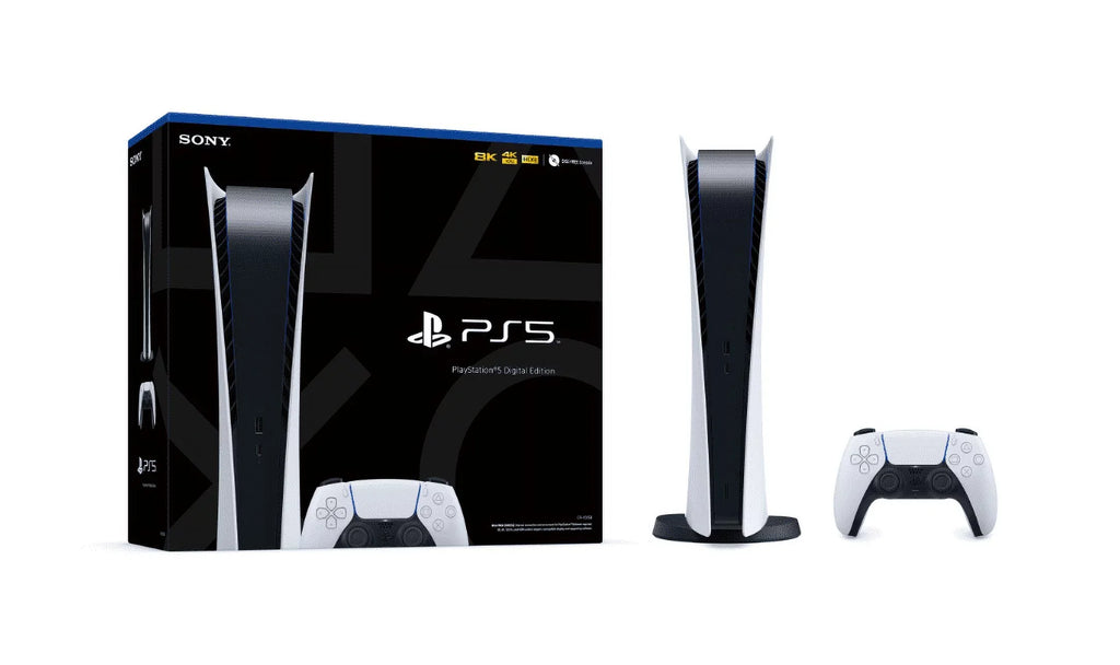 PlayStation 5 Digital  - White Console with Wireless Controller - All Digital Version, 825GB  - With  Plus 3 Month Membership