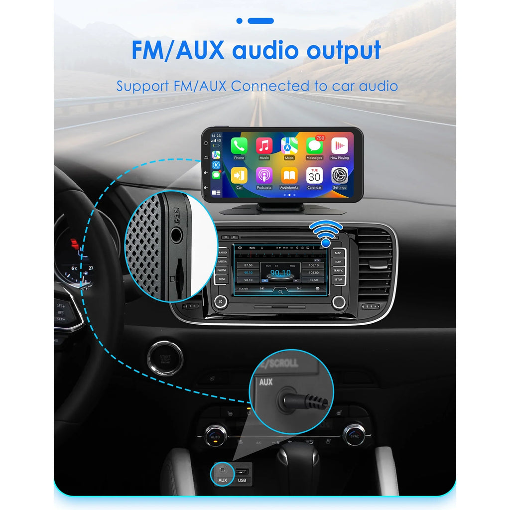 Hizpo  Navigation Bluetooth 6.25 Inch Touchscreen 360° Adjustable  Car Radio Stereo Head Unit Receiver With Apple Carplay Android Auto And Backup Camera