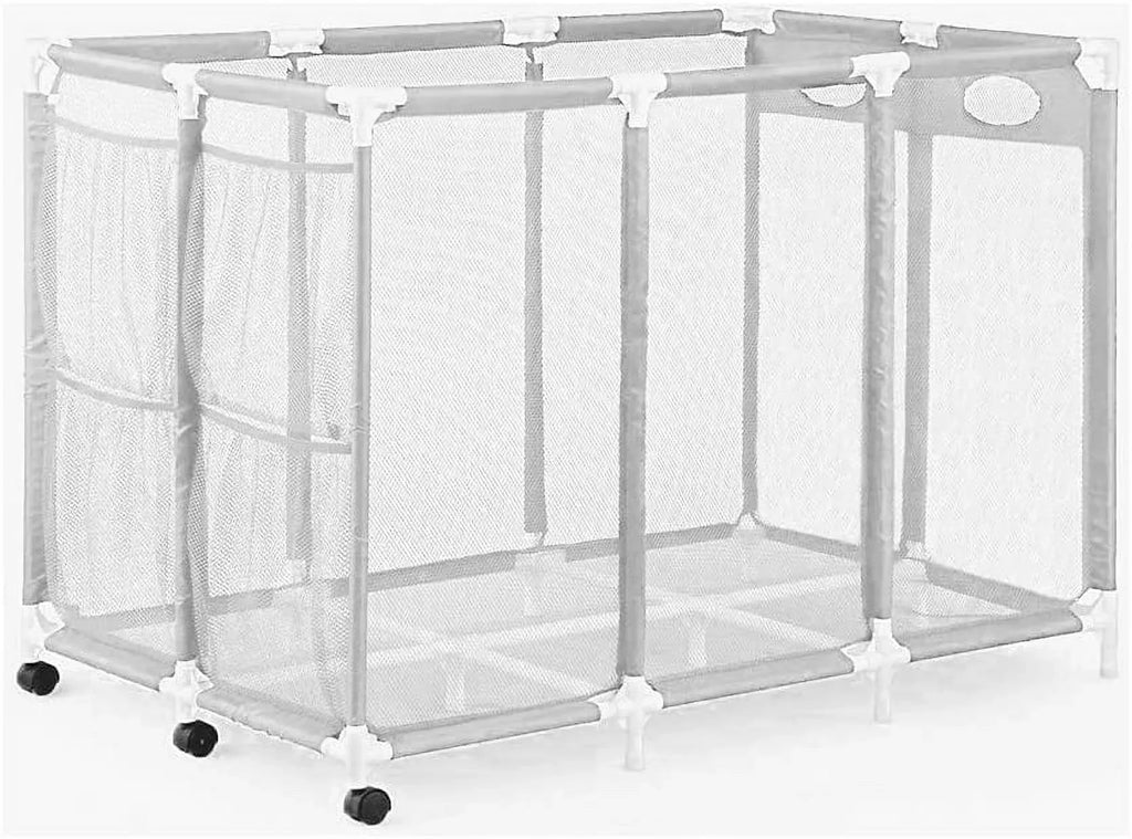 Essentially Yours Pool Noodles Holder, Toys, Floats, Balls and Floats Equipment Mesh Rolling Storage Organizer Bin,, Extra-Large, (47.2"  x 30.2"  x 34" ), White Style 455119