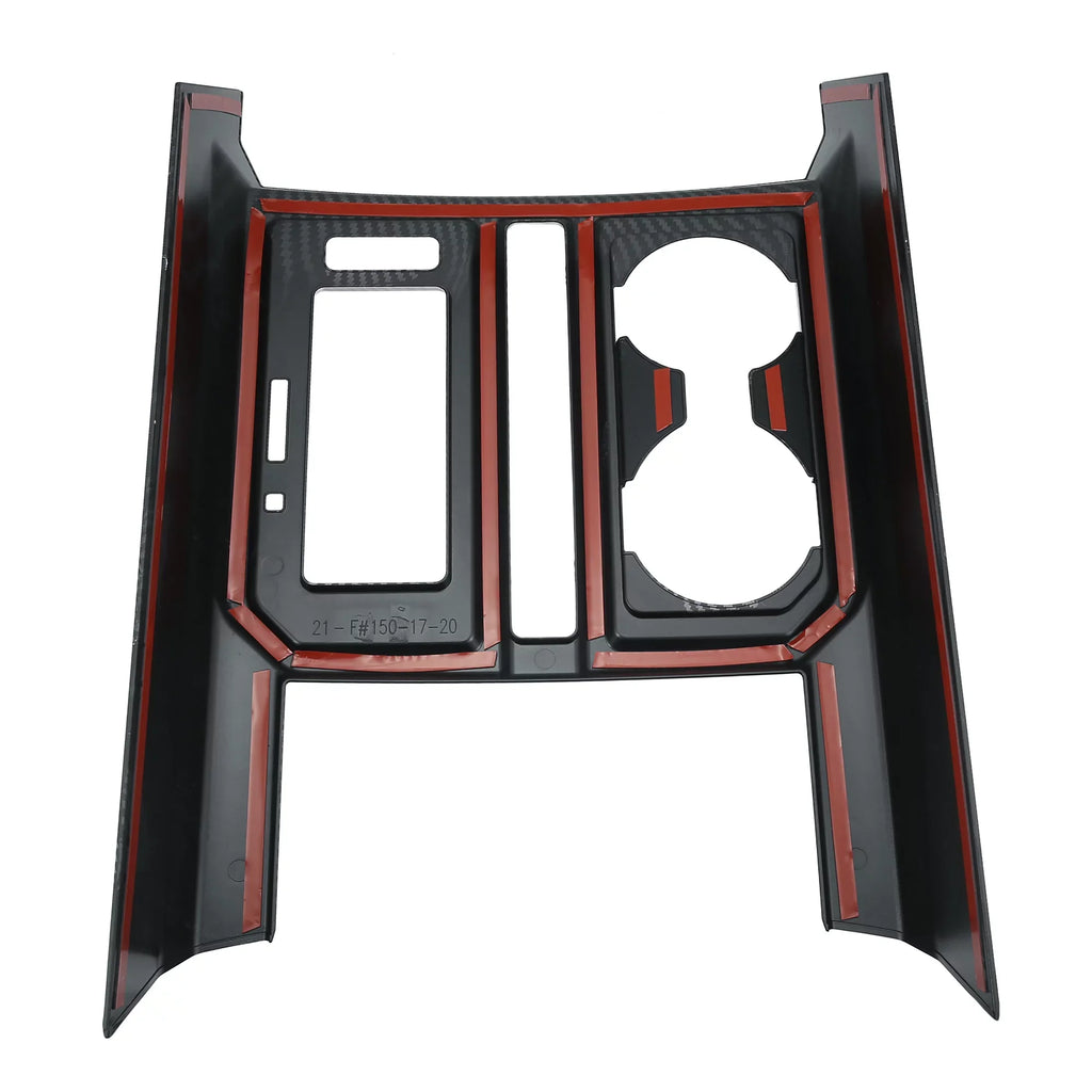 Carbon Fiber Pattern Car Center Console Gear Shift Cup Holder Trim Cover for Ford -150 2015 2016 2017 2018 2019 Black