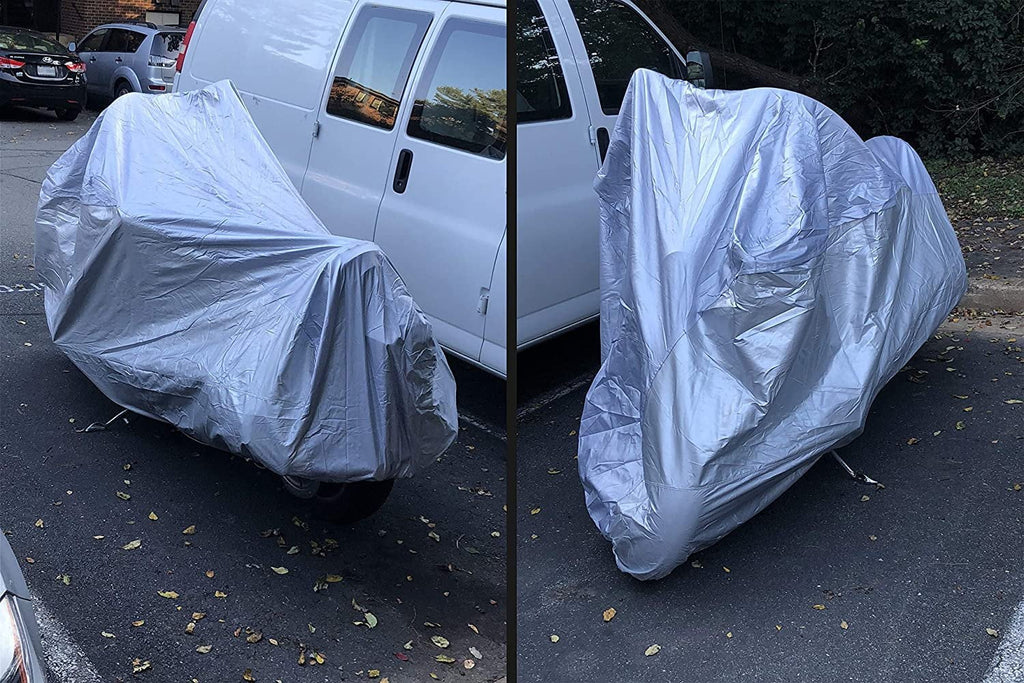 Weatherproof Motorcycle Cover Compatible With 2017 Moto Guzzi  Ii Stone Abs Grigio Intenso - Outdoor & Indoor - Protect From Rain Water, Snow, Sun - Securing Straps - Durable Material - Storage Bag
