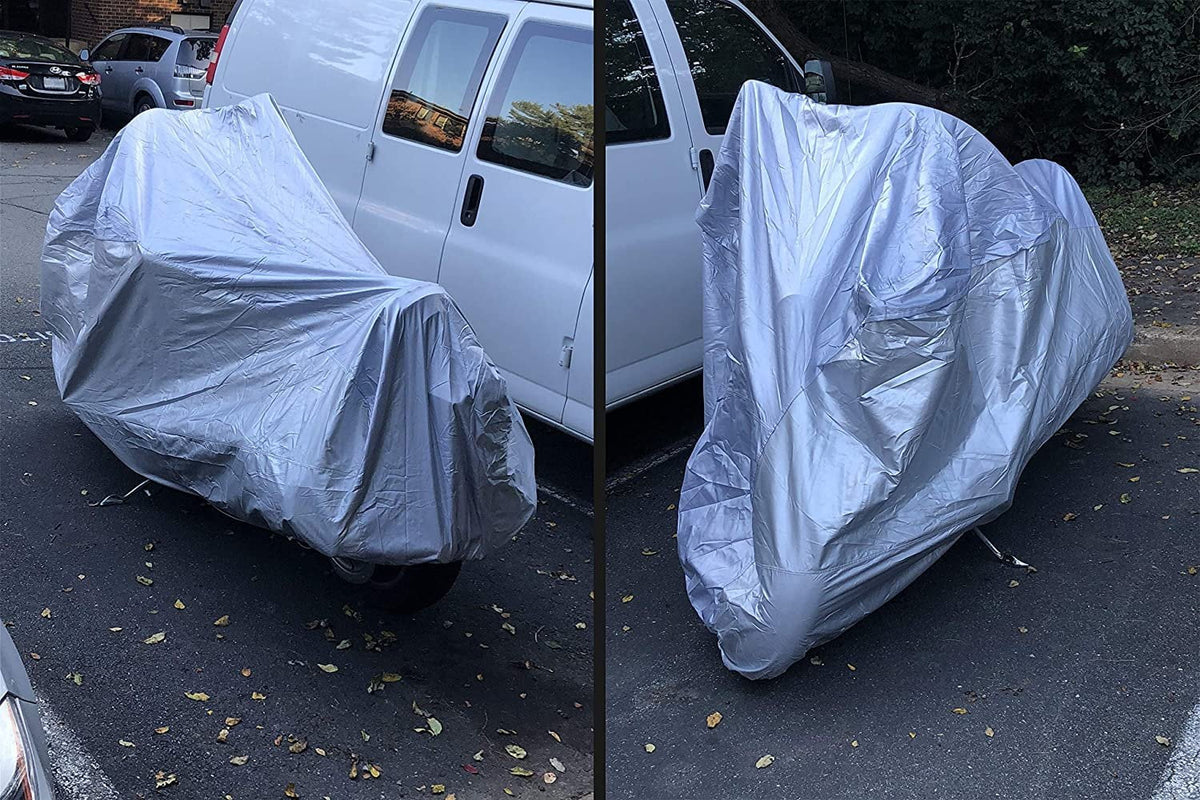 Weatherproof Motorcycle Cover Compatible With 2017 Moto Guzzi  Ii Stone Abs Grigio Intenso - Outdoor & Indoor - Protect From Rain Water, Snow, Sun - Securing Straps - Durable Material - Storage Bag