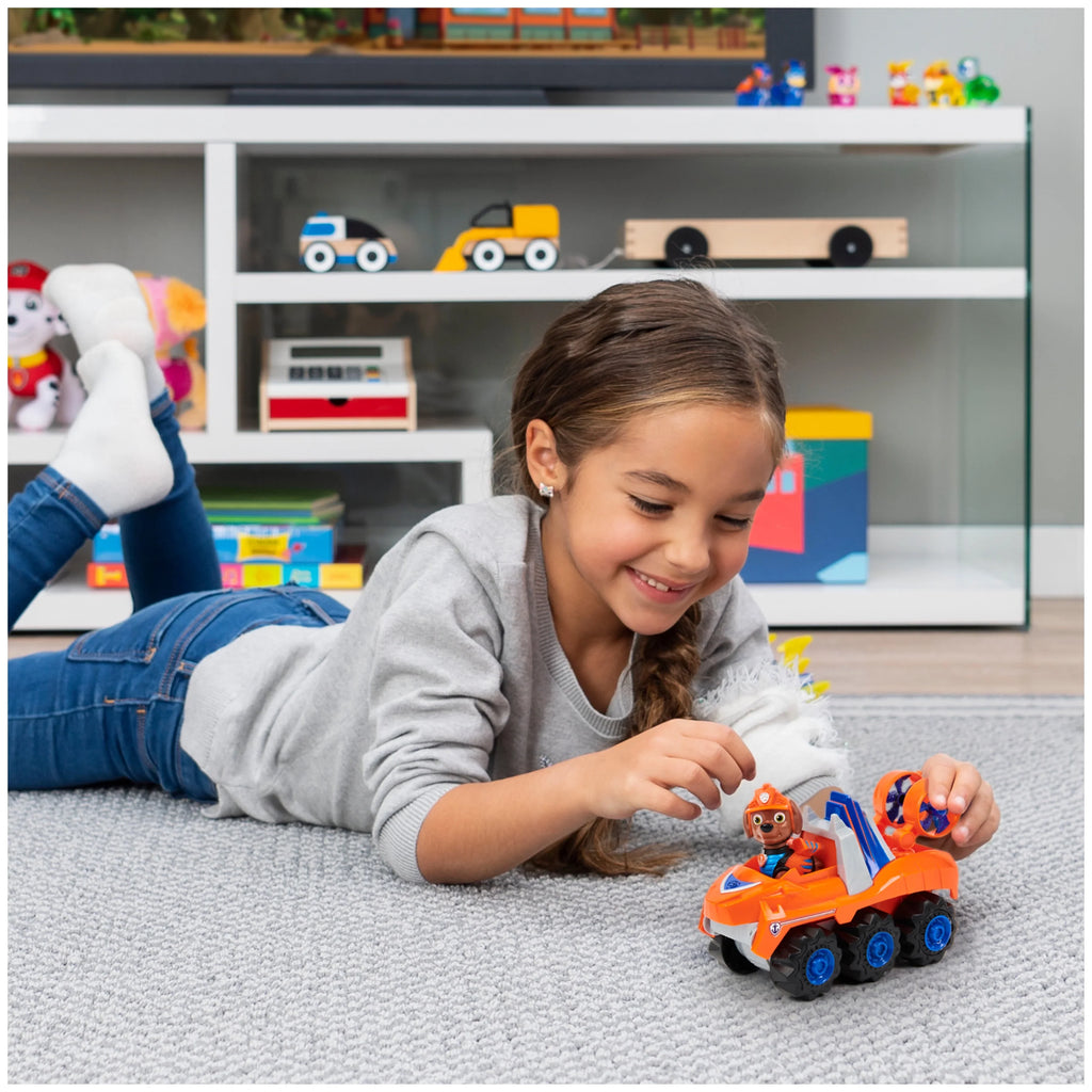 Patrol, Dino Rescue Zuma’s Deluxe Rev Up Vehicle with Mystery Dinosaur Figure, Preschool Toys for Boys & Girls Ages 3 and Up