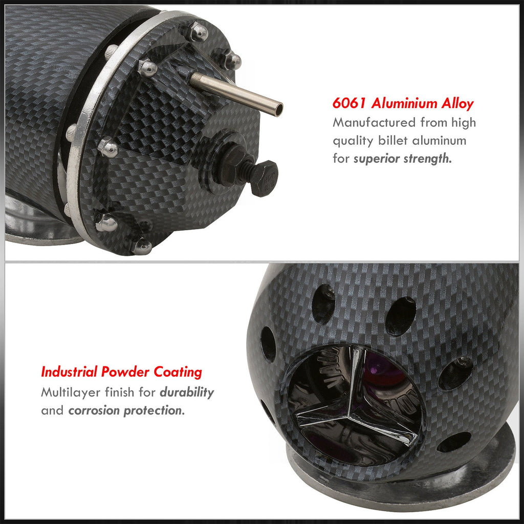 Universal  Style Turbo Blow Off Valve  + Weldable Adapter -Ring Flange Kit (Carbon Fiber) - Billet Aluminum Turbocharger Charger