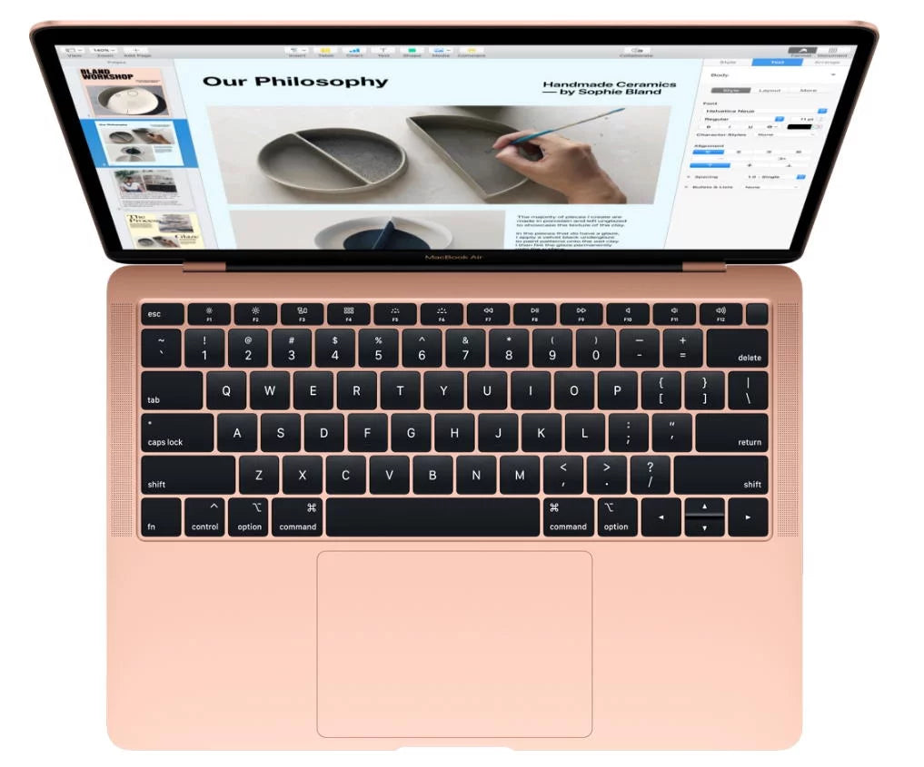 Pre-Owned Apple Macbook Air 13.3-inch (Retina, Gold) 1.6GHZ Dual Core i5 (Late 2018) / 256GB  8GB Memory 2560x1600 Display Parallels Dual Boot MacOS/Win 10 Pro Power Adatper Included (Good)