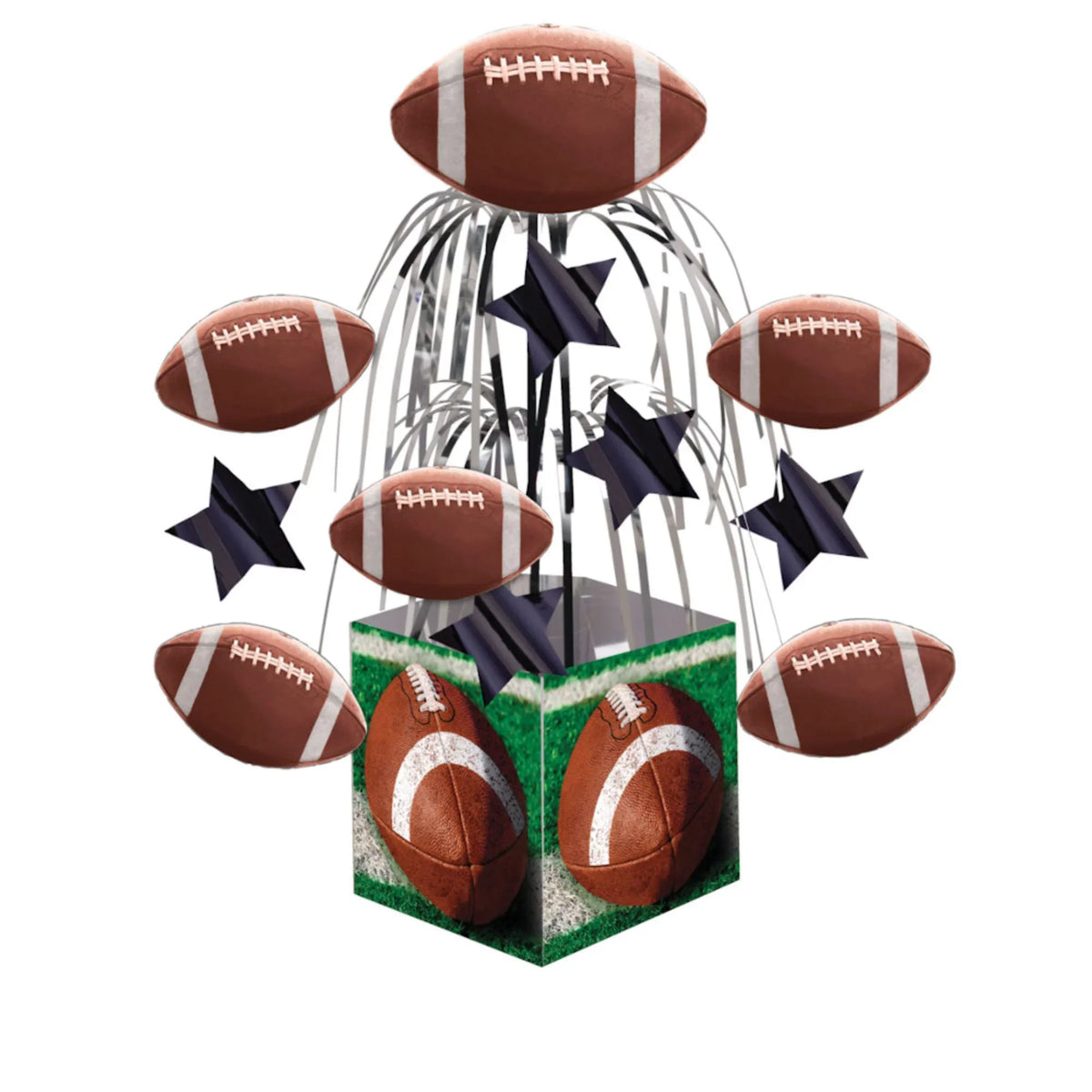 Party Central Pack of 6 Green and Brown Tailgate Rush Football Tabletop Centerpiece Party Decors