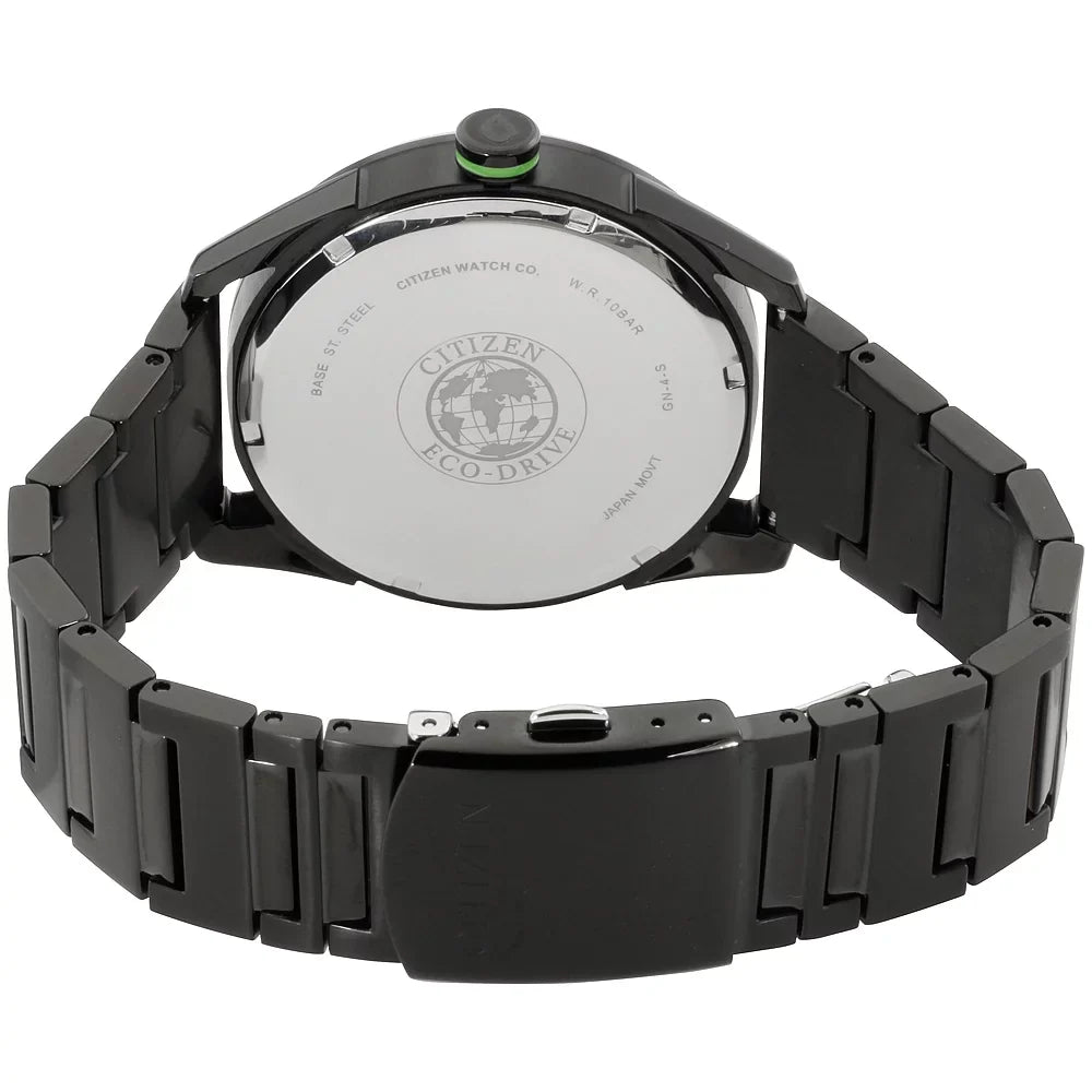 Citizen Men's Eco-Drive Black  Stainless Steel Watch -55E