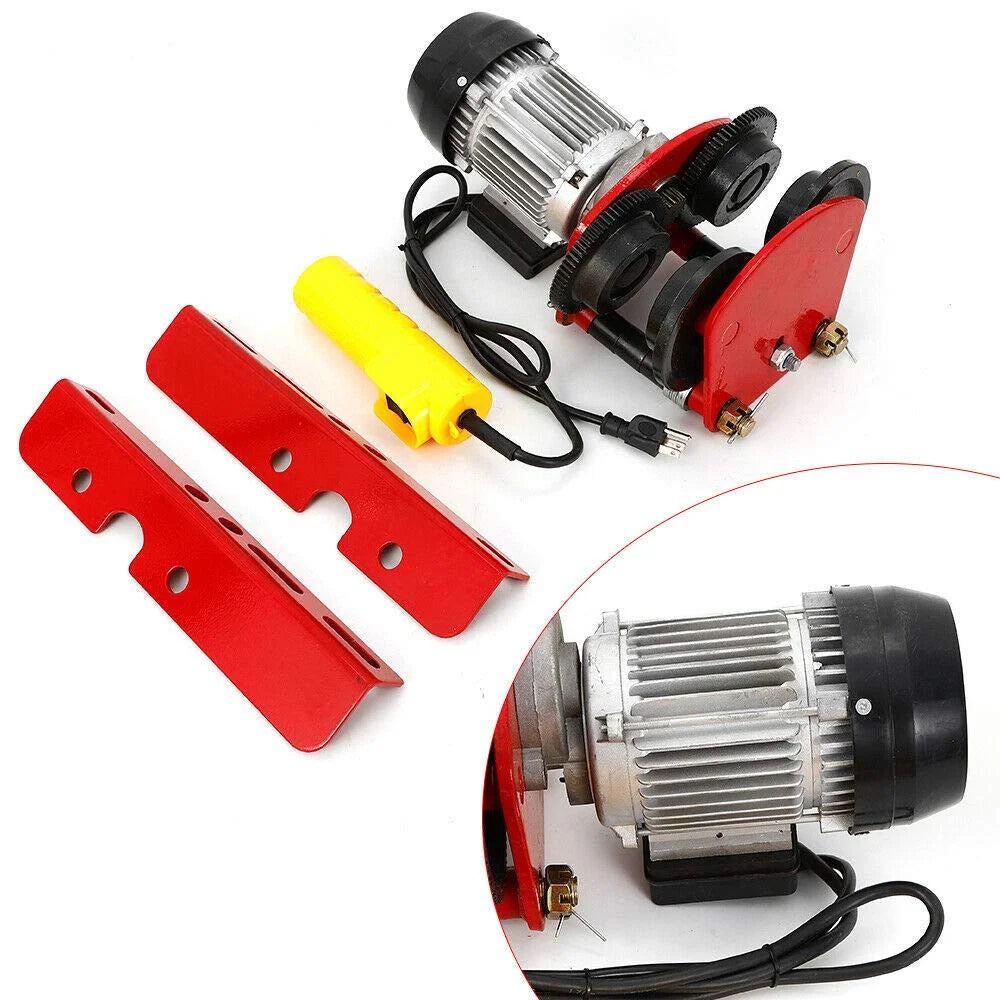 Miumaeov 2200lb Electric Overhead Motor Winch Hoist Lift Garage Crane w/ Remote 1400r/Min