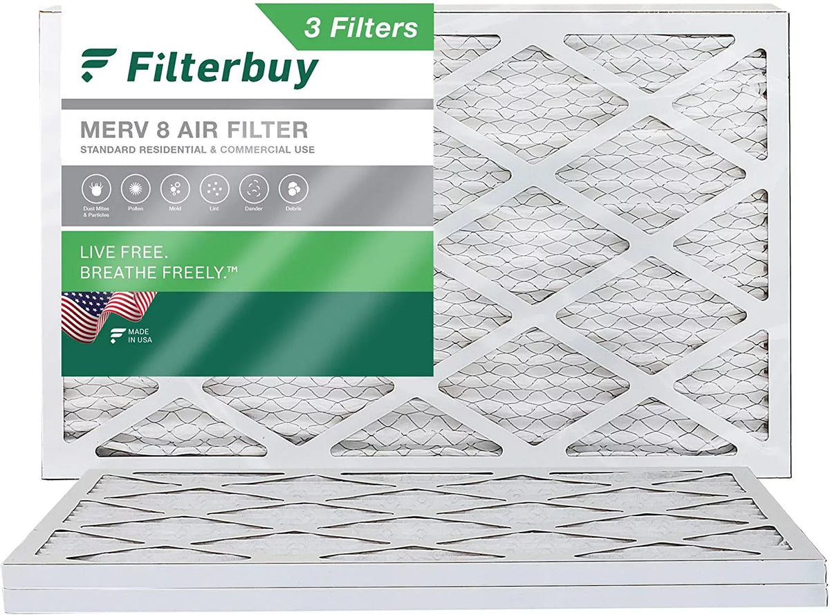 Filterbuy 16x30x1  8 Pleated   Furnace Air Filters (3-Pack)