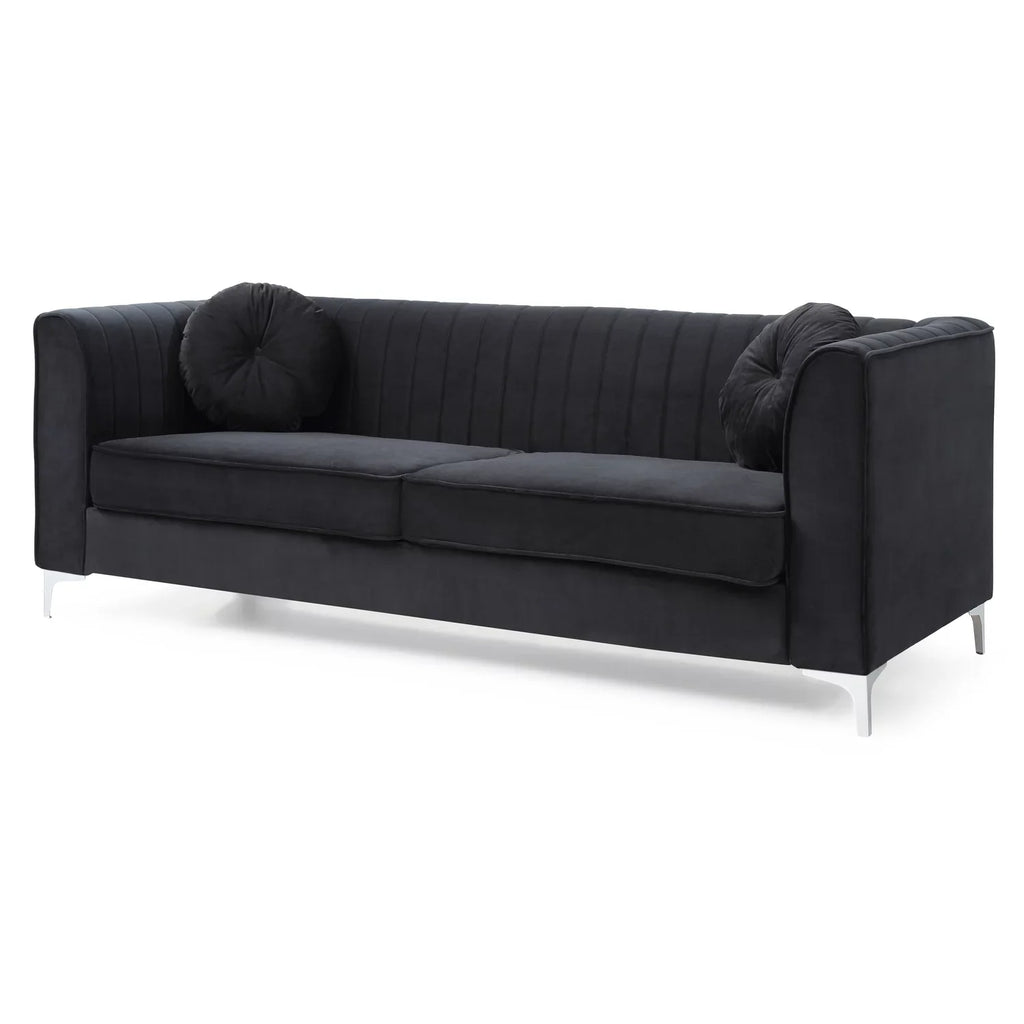 Homestock Southwestern Style - Sofa ( 2 Boxes ) , Black
