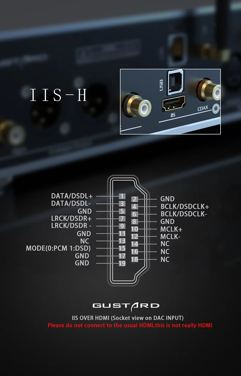 Gustard  Discrete     Clock Dual Native  Decoder  Balanced   with Remote Control (Black）