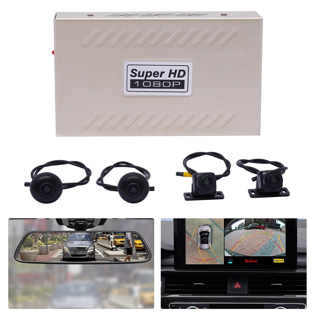 360° Bird View Panoramic System 4-camera 1080P Car  Recording Night Vision Recorder