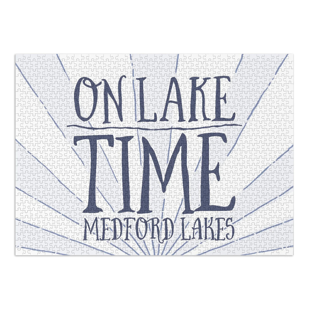 Medford Lakes, New Jersey, On Lake Time (Blue Sunburst) (1000 Piece Puzzle, Size 19x27, Challenging Jigsaw Puzzle for Adults and Family, Made in )